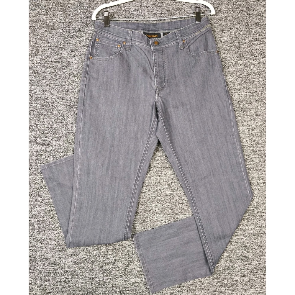 Marmot Men's Gray Jeans Size 32 Straight Leg Outdoor Cotton Blend Denim Pants